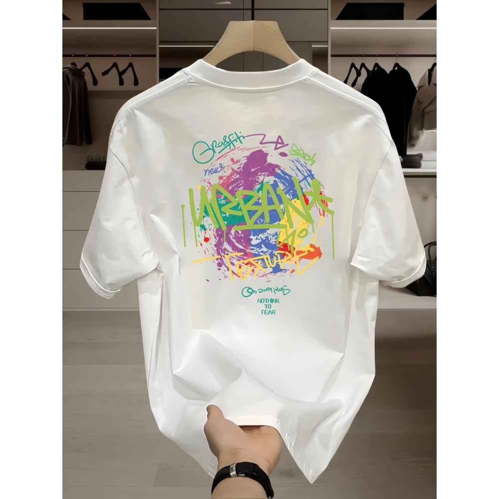 Летняя мода, тяжелая ретро мужская футболка с английскими буквами из 100% хлопка с принтом и круглым вырезом, высококачественная повседневная уличная футболка для фитнеса