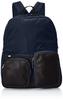 Recycled Double Pocket Navy [Isaac] Backpack, Nylon, Backpack, Women's,