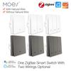 Умный выключатель света MOES Tuya ZigBee Без нейтрального провода Не требует конденсатора Smart Life 2/3-позиционный Работает с Alexa Google APP Удаленно