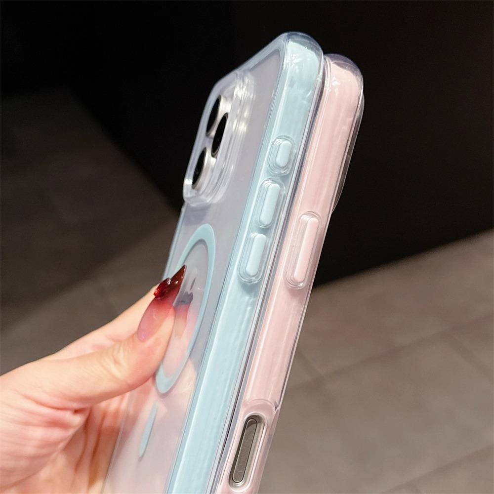 Роскошный прозрачный чехол Magsafe для iPhone 16 15 14 13 12 11 Pro Max Plus, прозрачный магнитный бампер, задние крышки