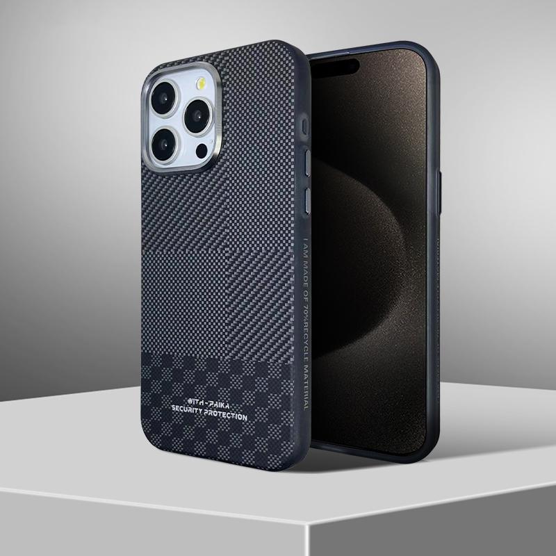 Чехол в стиле карбонового волокна для iPhone 13 14 15 16 Pro Max Ударопрочный Сильномагнитный Magsafe Матовый Защита от отпечатков пальцев Чехол Обложка Etui