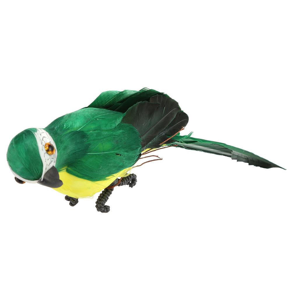 Искусственная имитация пены птица попугай перо садовая птица реквизит декор (зеленый)