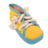 Shoe Shaped Dog Chewing Toy Clean Teeth Interactive Squeaky Dog Toy Soft Bite Resistant Pet Cotton Rope Slippers Self-Hi