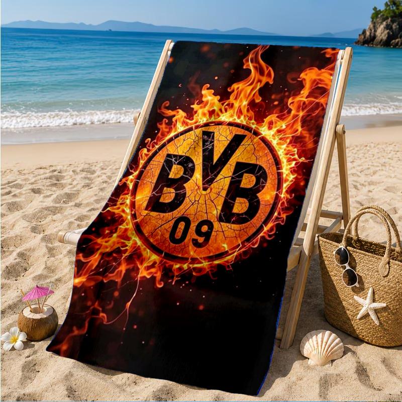 Пляжное полотенце Borussia fcfc, Быстросохнущее, Легкое в уходе, Подходит как для фитнеса, так и для пляжного отдыха, Спортивная необходимость