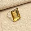 Unique Faceted Citrine Gemstone 925 Solid Silver Handmade Ring Women Jewelry