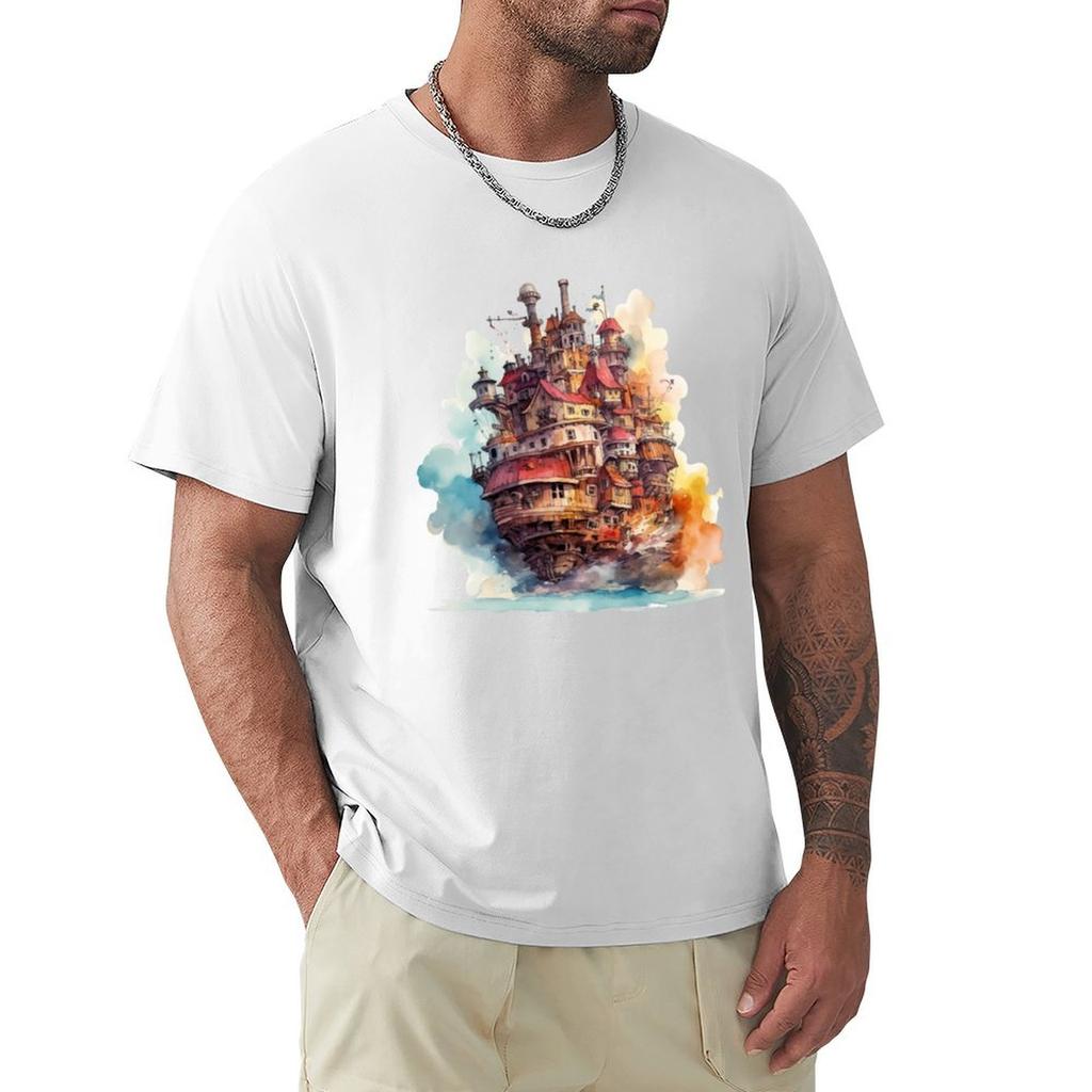 howls house TShirt Stain Resistant Casual Tee