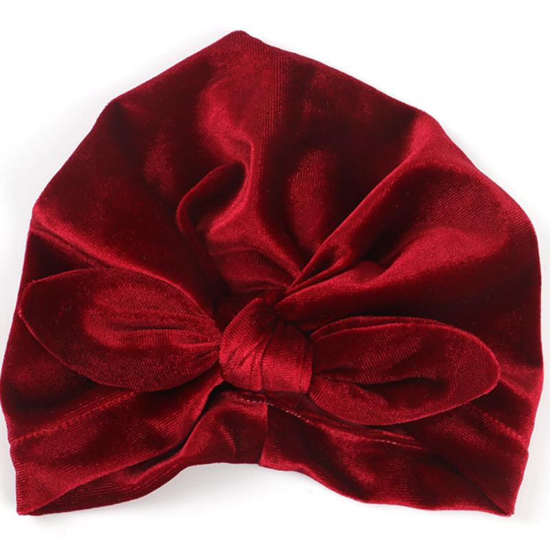 1 шт., золотая бархатная шапочка-тюрбан для младенцев, детей, новорожденный, стильная шапочка с узлом на ушах, головной убор, подарок на день рождения, реквизит для фотосъемки