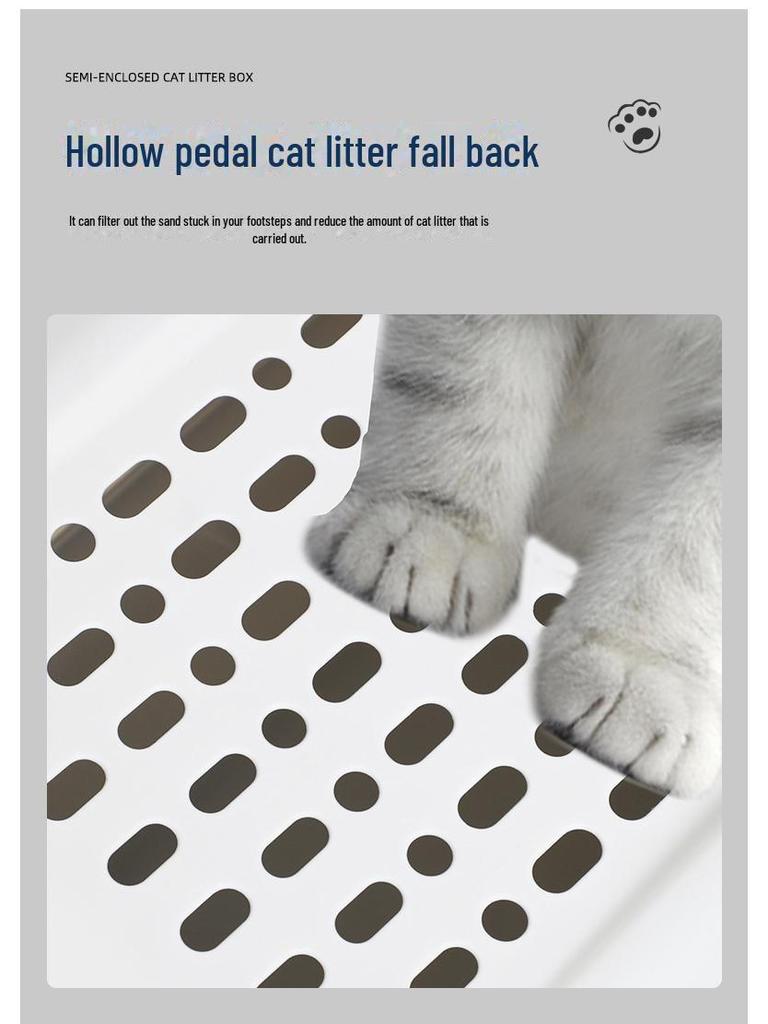 Large Enclosed Cat Litter Box, Anti-Splash & Odor, Flip-Top Design