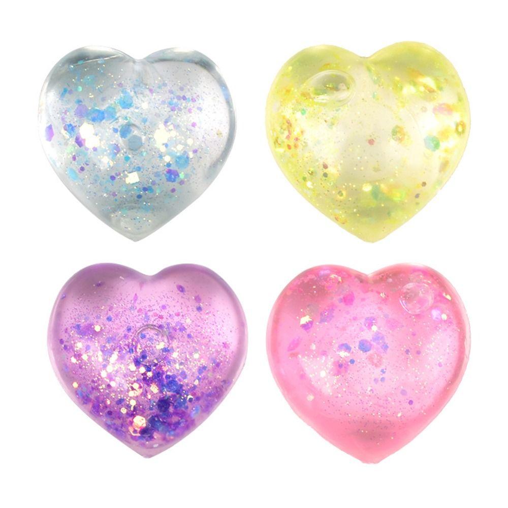 Changing Color Heart Squeeze Toy Sequins Love Slow Rising Toy Squishy Ball Fidget Toy Adult Gifts