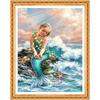 5D DIY Вышивка Русалка Девушка Алмазная картина Вышивка крестом Полный круглый дрель Горный хрусталь Домашний декор