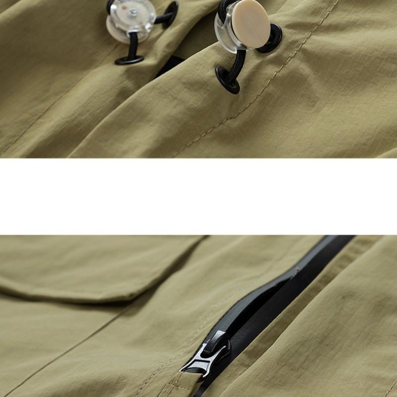 Японское повседневное однотонное свободное пальто с капюшоном, мужская осенняя универсальная водонепроницаемая солнцезащитная куртка из жесткого материала для пар