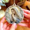 1/2Pcs Acrylic Blessed Virgin Mary Ornament with Lanyard Home Office Indoor Christmas Tree