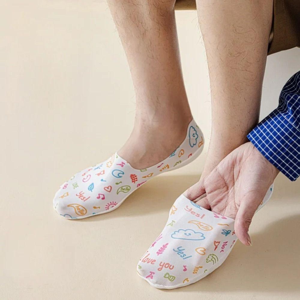 Anti-Slip Summer Ice Silk Socks Anti Odor Men's Boat Socks for Casual & Sports