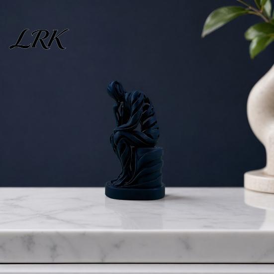 Полая Фигура Лайн-Арт Абстрактный Мыслитель Украшение, 3D-Печатная Матовая Белая Скульптура, Современный Акцент для Дома, Скульптура для Рабочего Стола в Гостиной