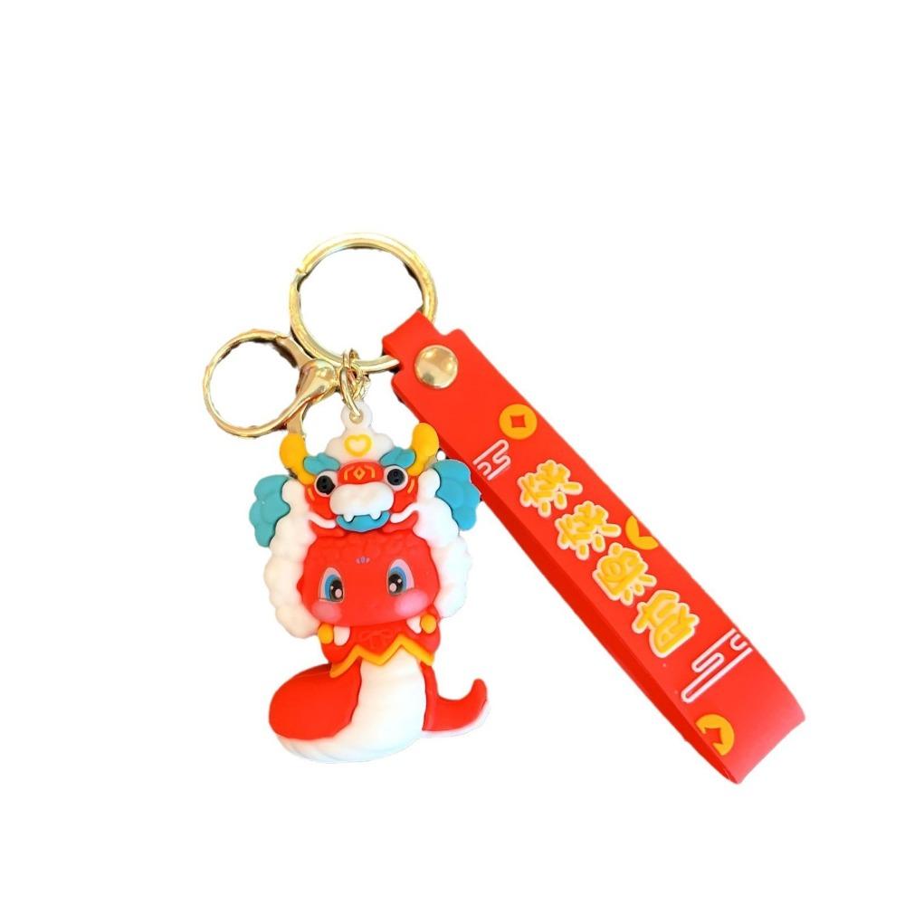 Good Lucky Snake Keychain Lion Dance Snake Key Ring Cute 2025 New Year Pendant Bag Charm