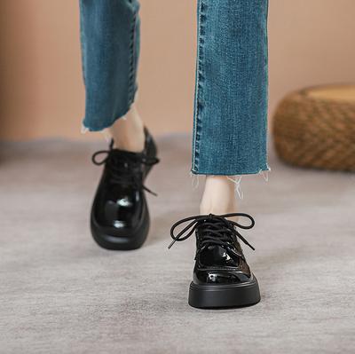 Туфли Мэри Джейн на платформе-маффин, женские, весна-осень 2025, универсальные, в британском ретро-стиле, с круглым носком, одинарные, нишевый дизайн