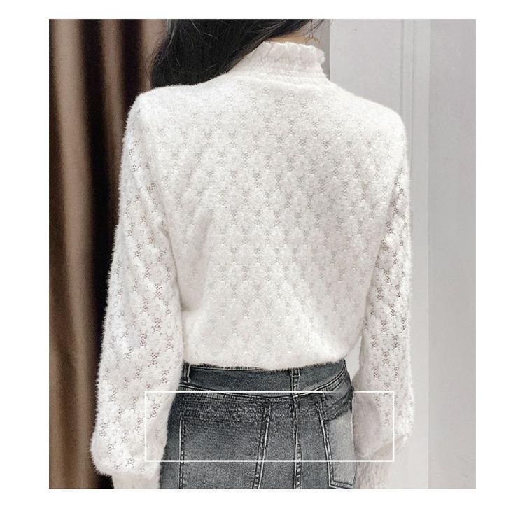 Очаровательный и практичный: Женская рубашка из бархата и кружева на зимнюю основу