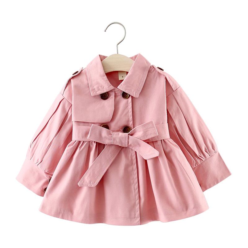 FiveFive Fashion Girls Clothes Autumn Long Sleeve Trench Coats Children Solid Outerwear Costume