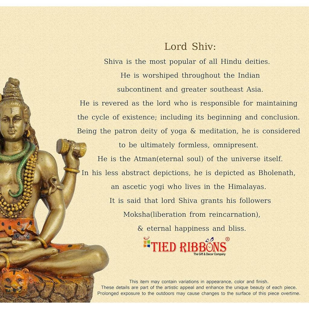 Смола Статуя Господа Шивы Благословляющая Идол Скульптура Мурти Экспонат (20 см X 17 см) - Предметы декора для домашнего декора гостиной мандира