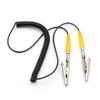 Black Anti-Static ESD Grounding Cable 2mm with Double Alligator Clip Claw Coiled Cord