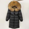 OFTBUY Winter Women Coat Real Natural Fox Fur Collar Thick Warm Short Jacket Casual White Duck Down Belt Outwears Hooded Long