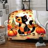 1pc Autumn Cat Print Blanket - Lightweight Flannel Throw Blanket For Sofa, Bed, Living Room, Office, Outdoor Travel, Camping, Soft All-Season103