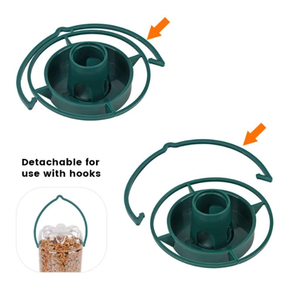 Green Hanging Bird Feeder Automatic Hanging Feeding Tray Bottle Mouth Docking Outdoor