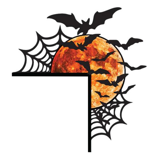 Украшение на дверь на Хэллоуин Паутина Летучая мышь Луна Дверная рама Угловой декор для дома