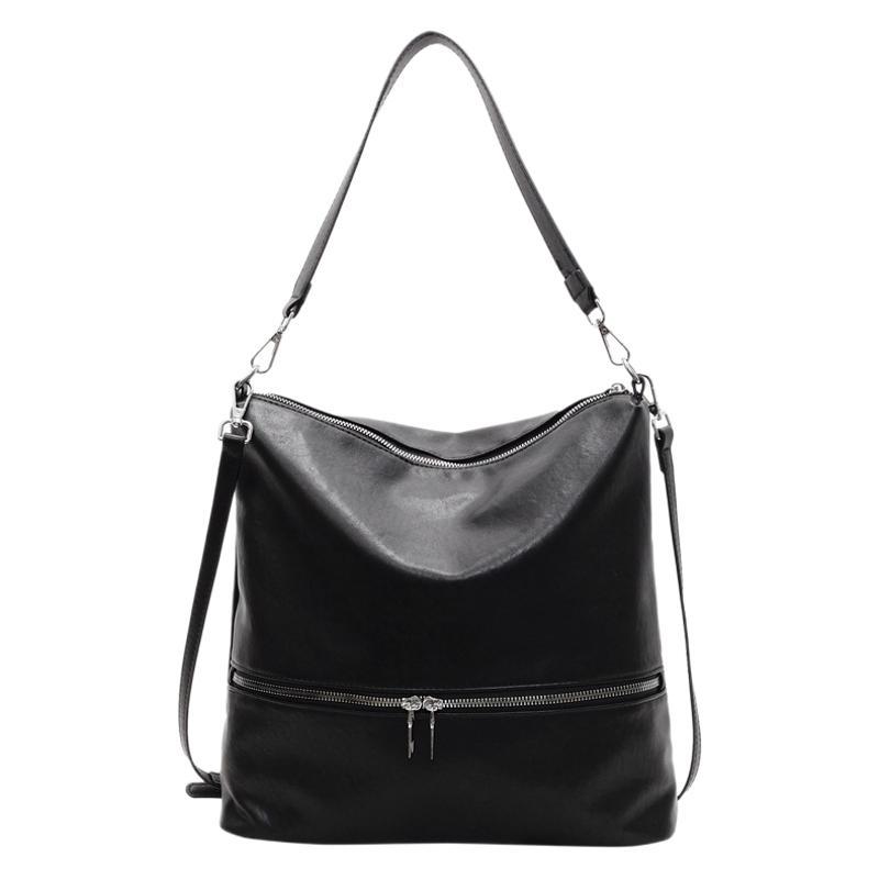 2025 Autumn and Winter New Niche Design Shoulder Messenger Bag Retro High-end Soft Leather Versatile Bucket Bag Tote Bag