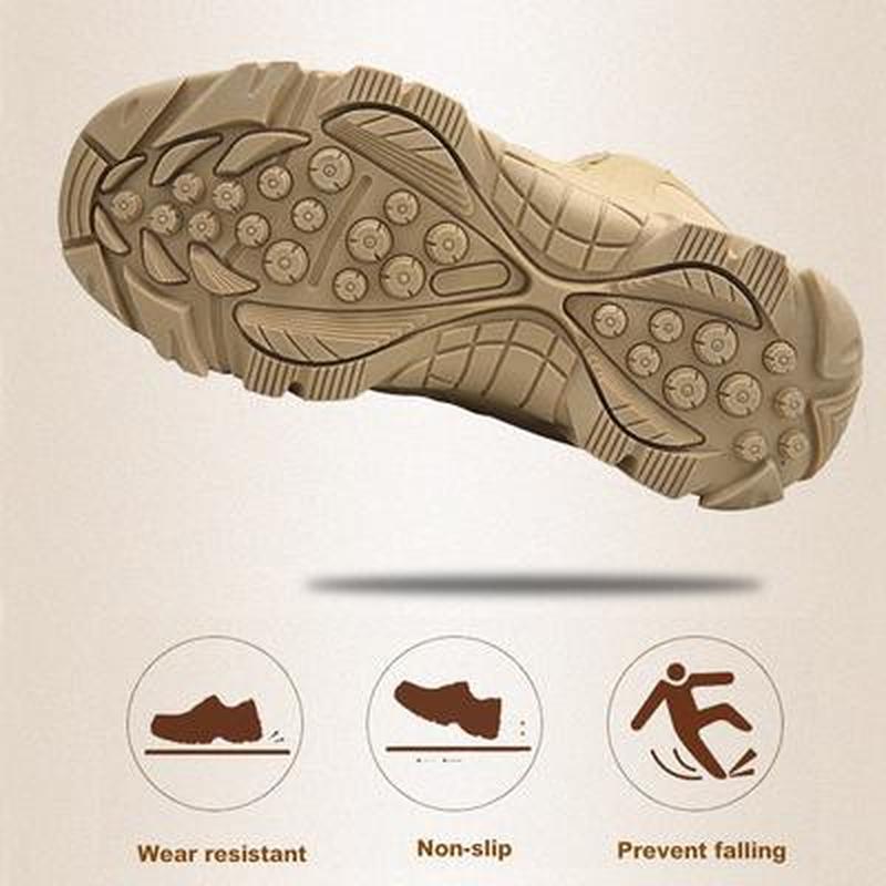 Men's Waterproof Anti-Slip Tall Boots Desert Outdoor Hiking Boots Large Size Tactical Military Shoes 39-47
