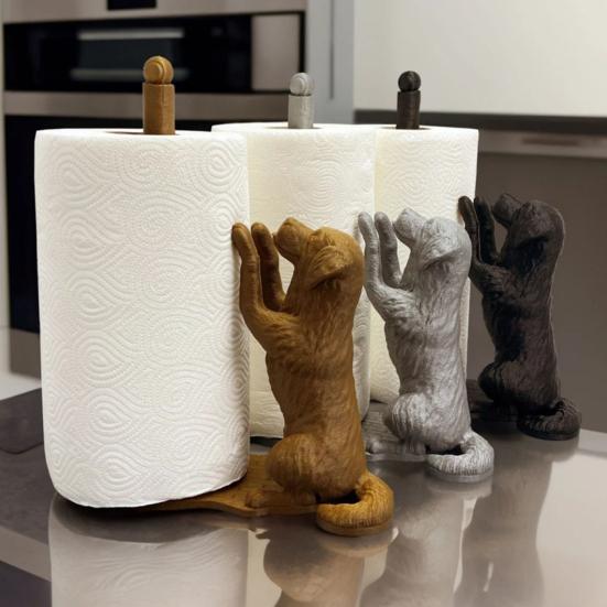 Kitchen Paper Holder Tissue Rack High Stability Animal Cat Dog 3D Printed