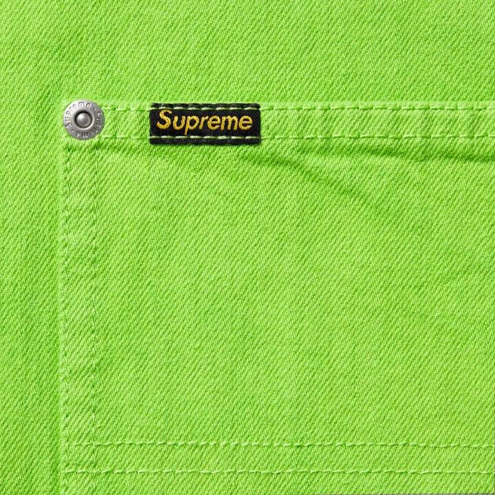 Supreme Свободная джинсовая рубашка с коротким рукавом, painter, зеленая