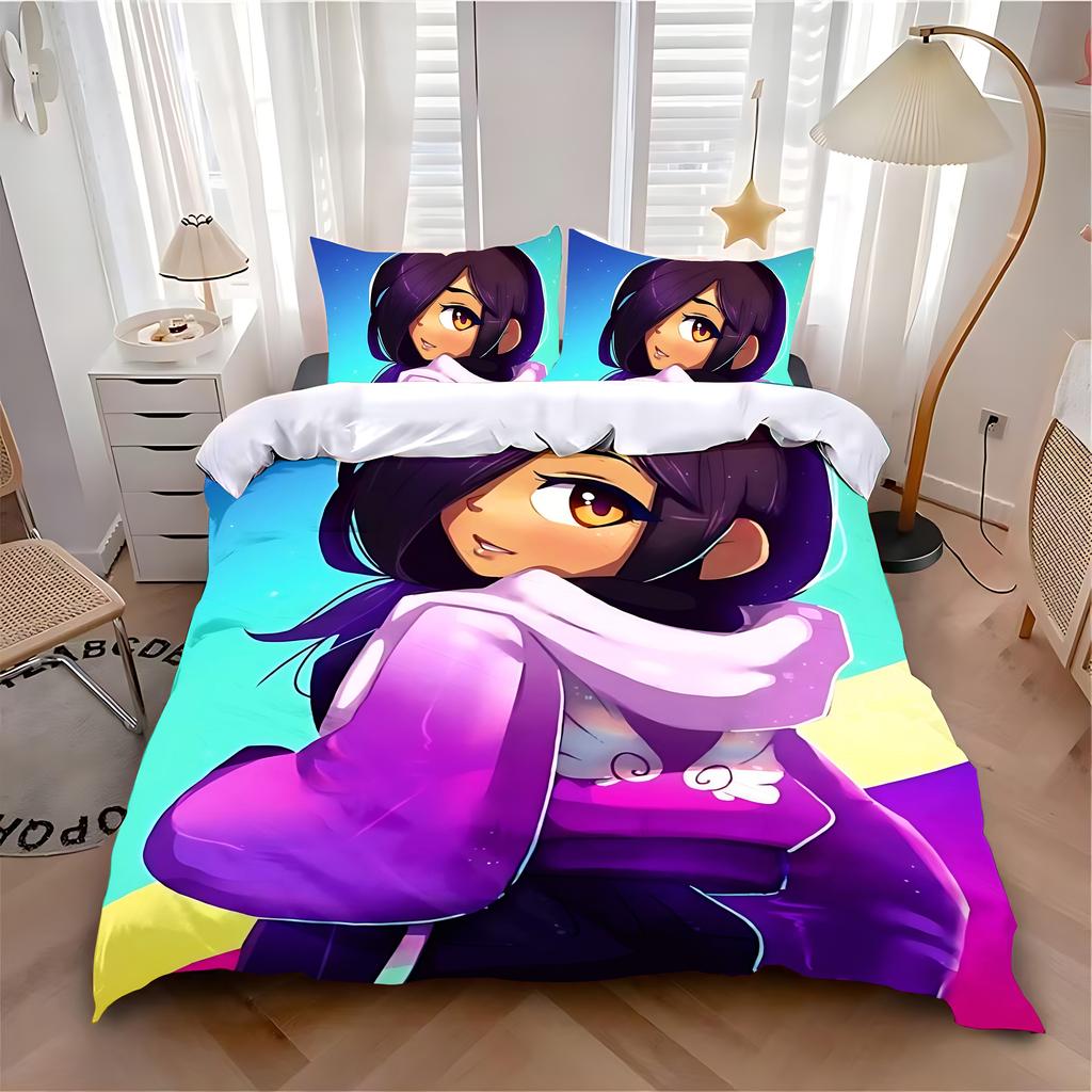 Пододеяльник Наволочка Комплект постельного белья Аниме Aphmau с крыльями Взрослый Мальчик Девочка Украшение спальни Детский Односпальный Двуспальный Большой размер