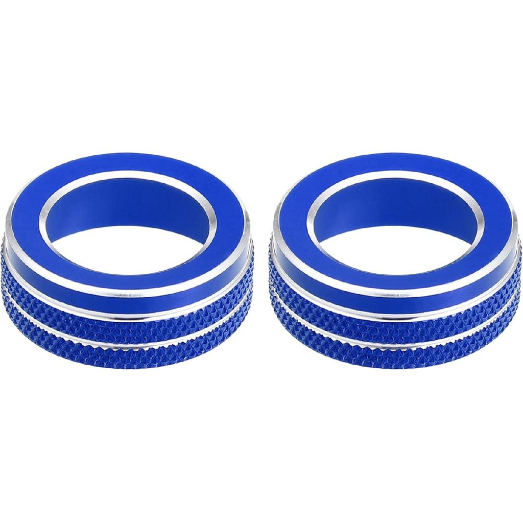 Кольца-крышки на ручки регулировки громкости VOL для VW Tiguan Taos Jetta Passat Atlas Arteon Golf R Beetle Алюминиевый сплав Красный (Упаковка из 2 шт.)