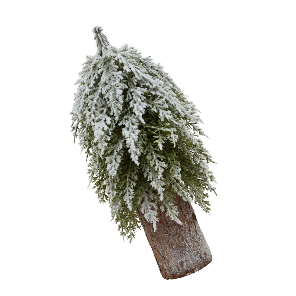 Hill Interiors Wood Snowy Fir Tree Decoration