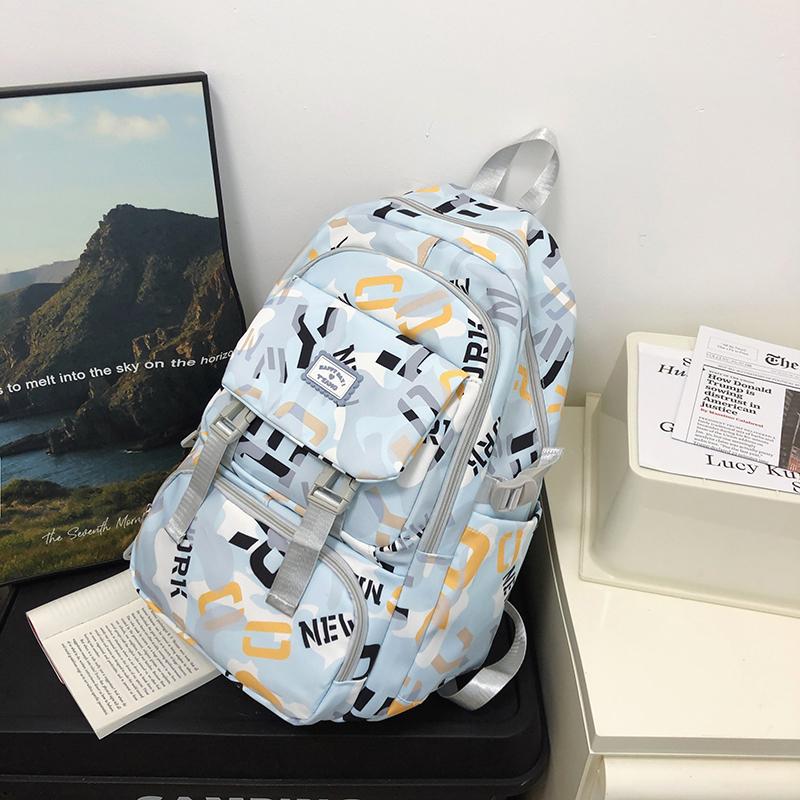 Рюкзак мужской большой вместимости рюкзак с граффити женский школьный рюкзак для учащихся старших классов средней школы