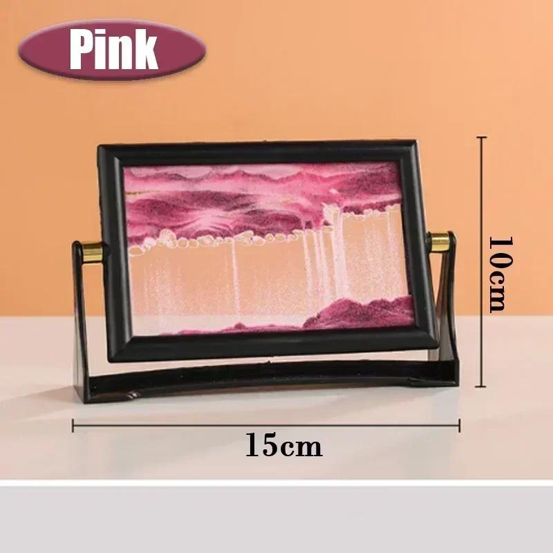 5 дюймов домашний креативный движущийся песочный арт-объект Живопись Стеклянные зыбучие пески Песочные часы Вращающееся украшение Настольные украшения Подарок на день рождения