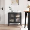 VidaXL Black Buffet 70x35x70 Cm Glass and Steel 353001