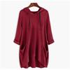Spring Autumn Women's Hooded Solid Color Loose Long T-shirt Irregular Long Sleeve Pocket Pullover Top