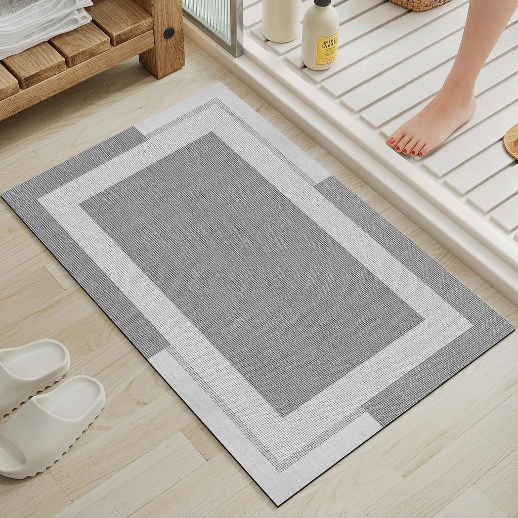 Тонкий нескользящий коврик для ванной, коврики для ванной комнаты с резиновой основой, быстросохнущие, супервпитывающие, моющиеся коврики для ванной, домашний декор