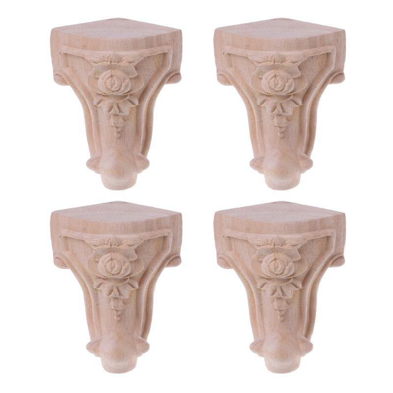 4 Pcs Table Legs, Sofa Beds, Carved Wooden Furniture, Replaceable Fittings, Durable Load-bearing Capacity