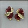 European and American Fabric Chiffon Flower Earrings Light Luxury High-end Earrings Exaggerated Temperament Versatile Earrings Women