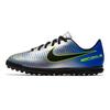 Jr Mercurialx Victory 6 TF Round Toe Lace-Up Simple Versatile Grass Durable Low-Top Soccer Shoes Kids Sneaker Silver Blue 921497-407