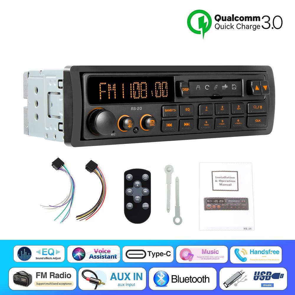 Ретро MP3 Автомобильный Радио Плеер 1 DIN Стерео Эквалайзер FM AM RDS DAB Приемник QC3.0 Bluetooth USB AUX Вход Для VW Porsche Mercedes Benz BMW