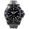 ZEEDA Automatic Mechanical GMT Watch for Men and 40mm Women, Bezel, 24-Hour Display, Dual-Zone (Piano Black)