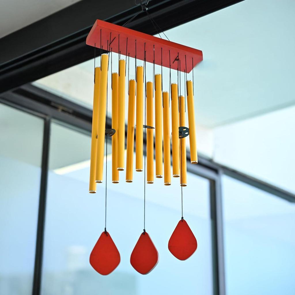 Blissful Golden Wind Chimes for Bedroom & Living Room – Tranquil Home Décor, Harmonizing Energy, Ideal Gift for Women, Men, Couples, Housewarming