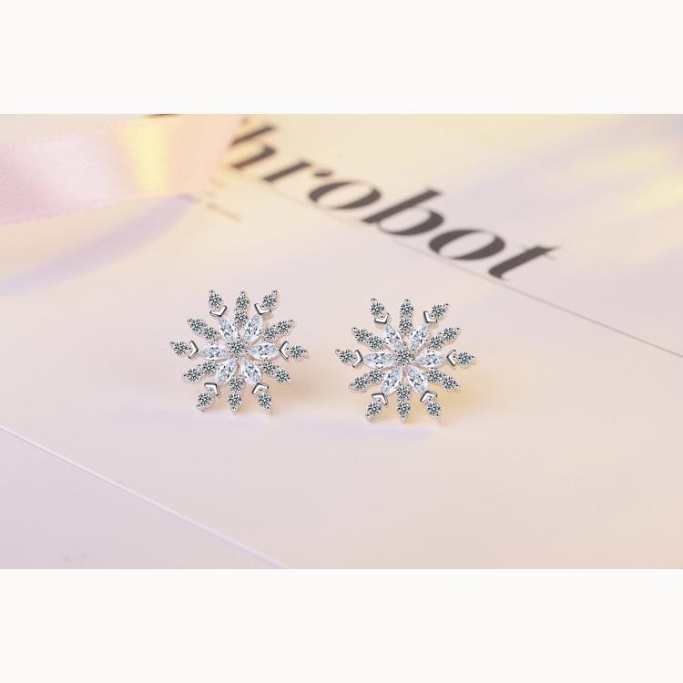 Роскошные снежинки, 1 пара блестящих сережек-гвоздиков из циркония для женщин, винтажные свадебные украшения, стильный и элегантный модный подарок для девушки