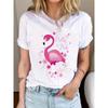 Футболка с принтом «Фламинго-Бич», современная женская модная одежда с рисунком, футболка с принтом, летний женский топ