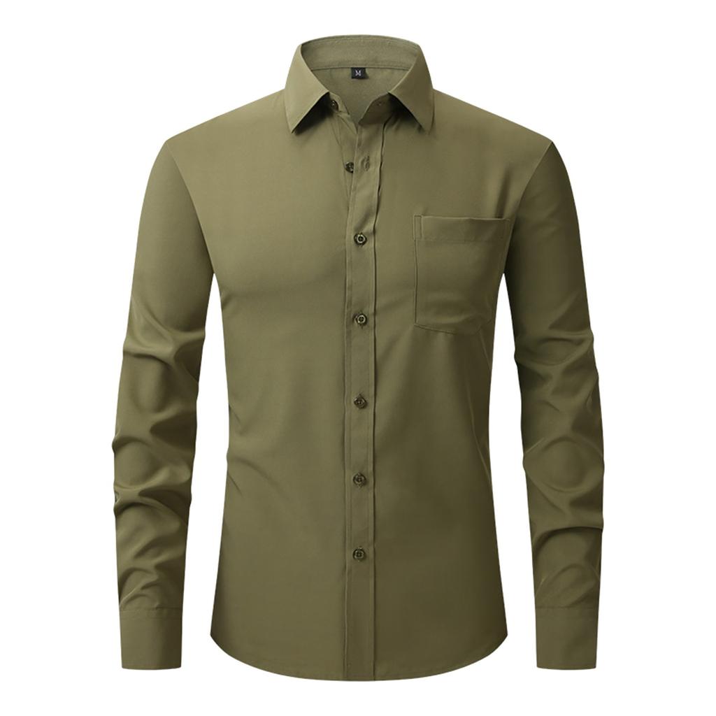 Four Side Stretch Shirt Men's Business Casual Long Sleeve Shirt