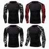 Men's Compression Long Sleeve Sports Tee: Sweat-wicking, Elastic, for Running and Cycling.